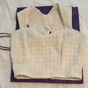 Elegant White Textured Women's Top